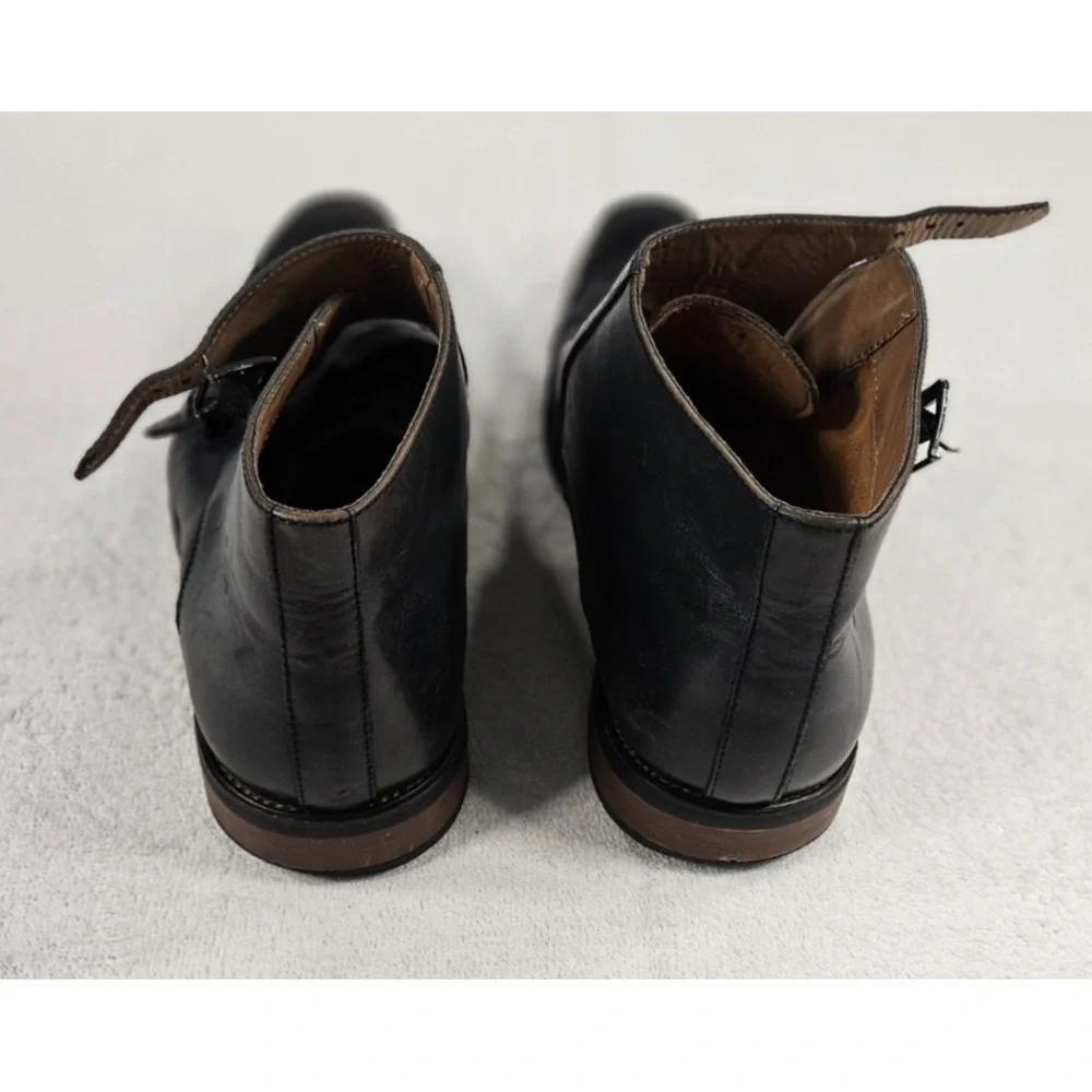 La Milano Memory Foam Genuine Leather Gino Navy Shoes 12M Double Monk Strap